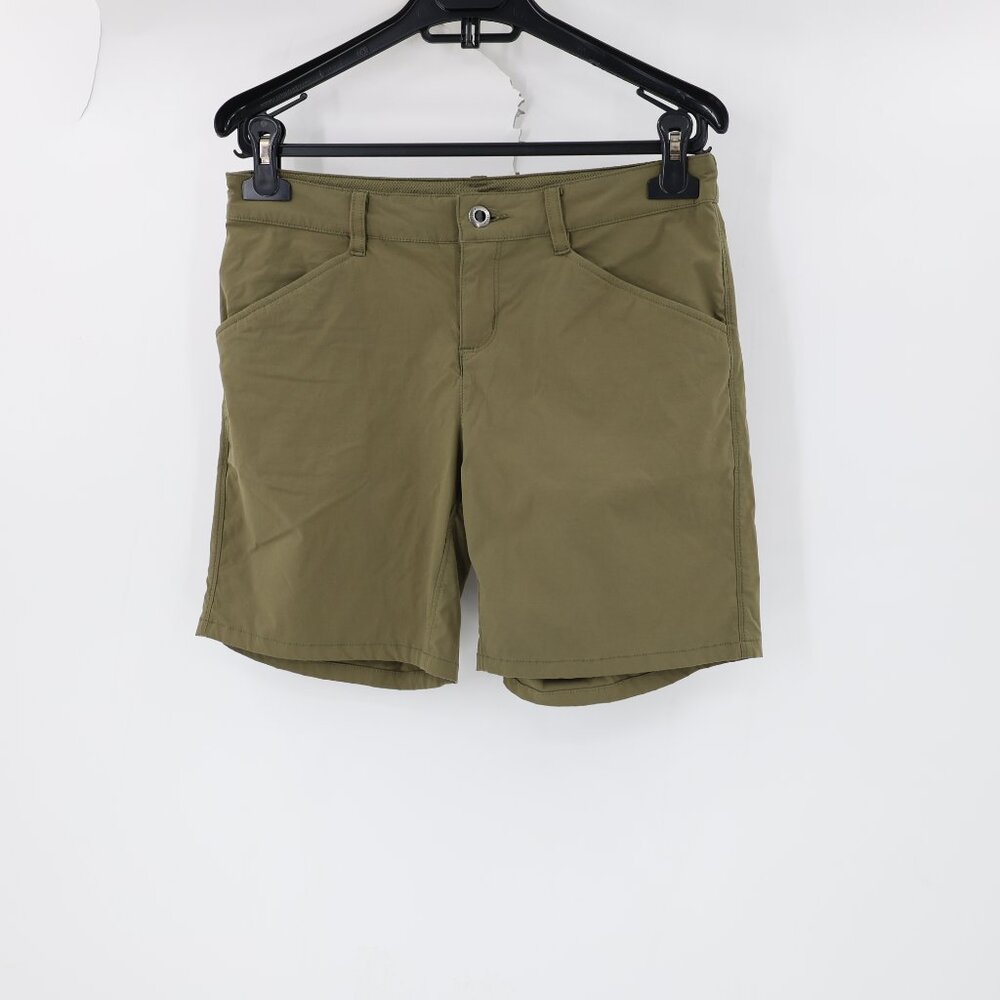 Patagonia Short Women 4 Quandry 7" Flat Front Outdoor Hiking Mid Rise Zip Pocket
